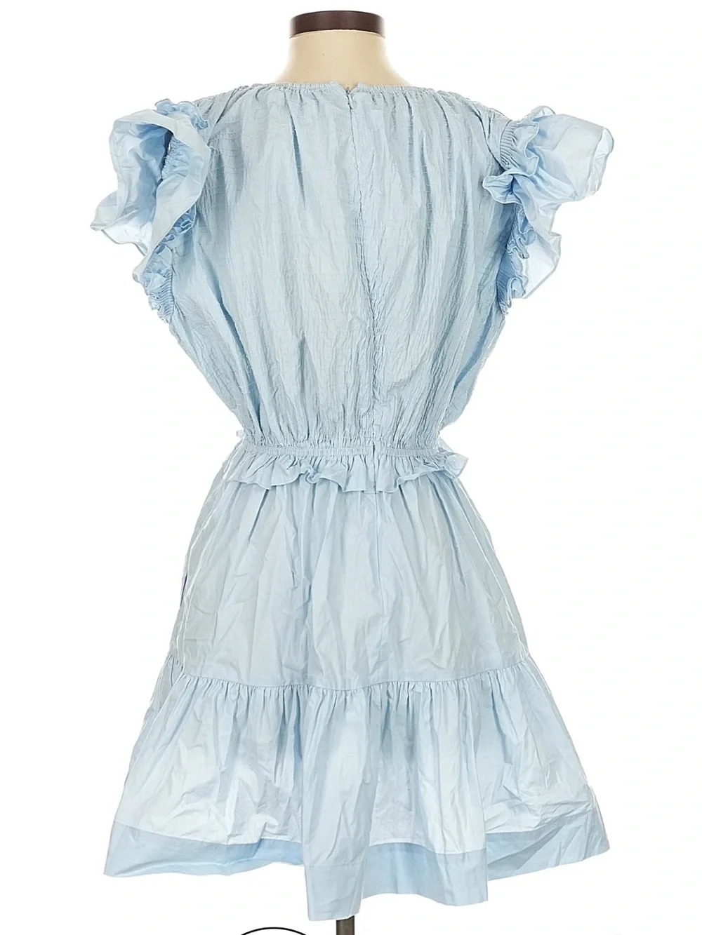 Sea New York Light Blue Ruffled Tiered Dress
